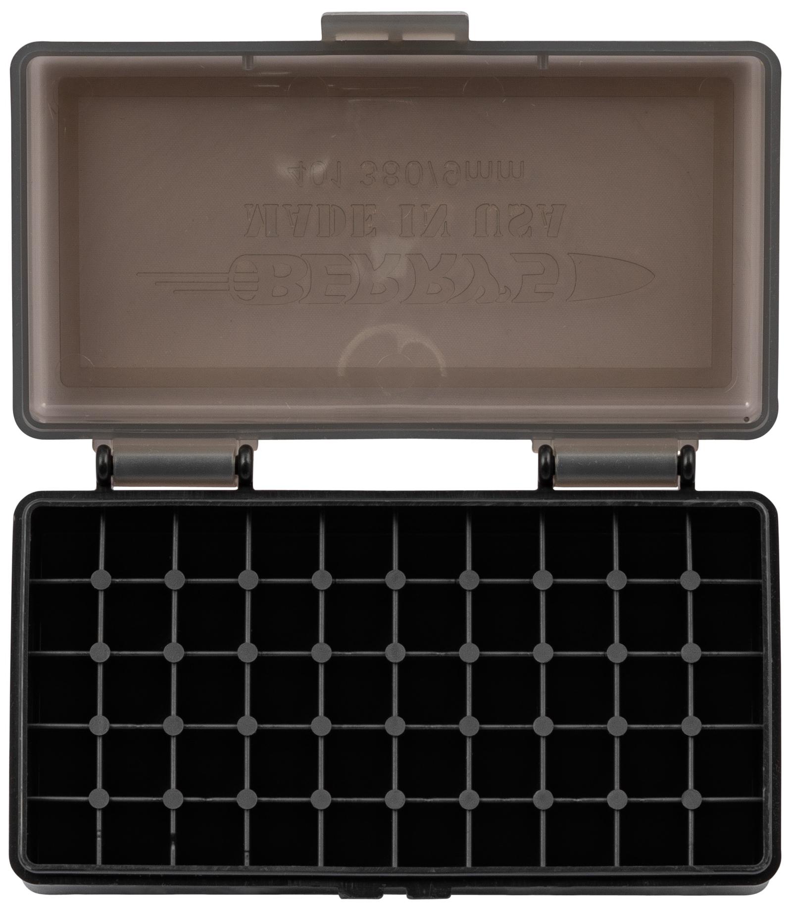 Berry's 19642 Ammo Box  9mm/380ACP Smoke/Black Polypropylene 50rd