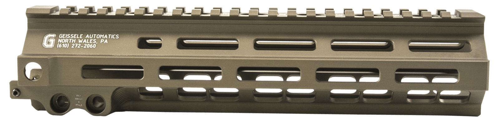 Geissele Automatics 05284S Super Modular Rail MK8 9.30" M-LOK, Desert Dirt Aluminum for AR Platform, Barrel Nut Included
