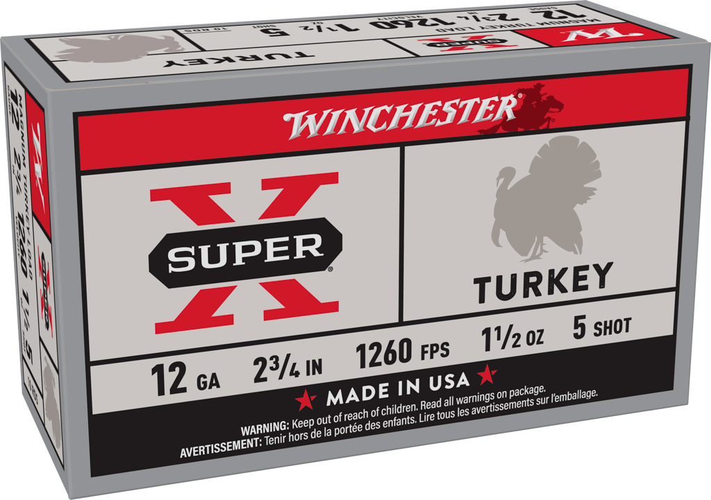 Winchester Ammo X12MT5 Super X Magnum Turkey 12Gauge 2.75" 1 1/2oz Copper Plated 5Shot 10 Box/10 Case