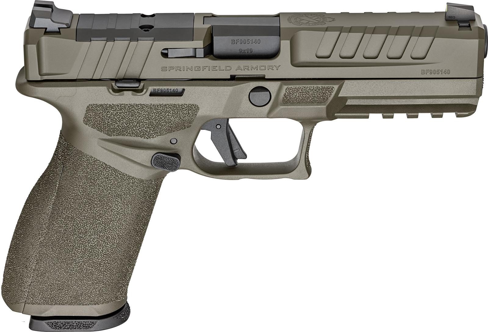 Springfield Armory EC9459GU Echelon  Full Size 9mm Luger 20+1 4.50" Black Melonite Steel Barrel, OD Green Cerakote Optic Ready/Serrated Steel Slide & Polymer Frame w/Picatinny Rail, Textured Grip