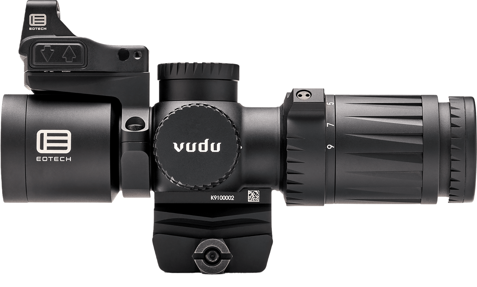 Eotech VDU3-9PKG1 Vudu Kit Matte Black 3-9x 32mm, Illuminated HC1 MOA Reticle, Includes EFLX & Ring Mount