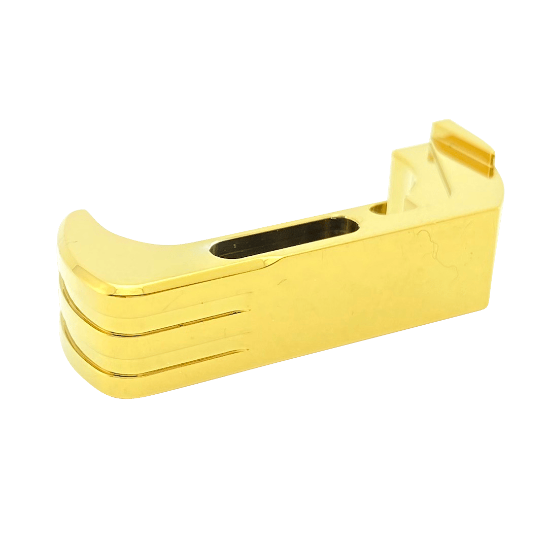 Cross Armory CRG5MCGD Mag Catch  Extended Compatible w/Glock Gen4-5 Gold Anodized Aluminum