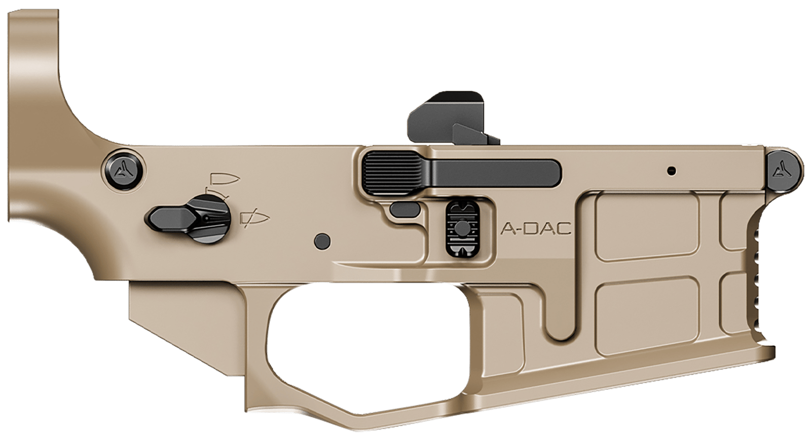 Radian Weapons R0390 A-DAC 15 Lower Receiver FDE, Fully Ambi Controls, Talon 45/90 Safety, Ext. Bolt Catch, Left-Side Mag Release, Right-Side Bolt Release, Enhanced Takedown Pins