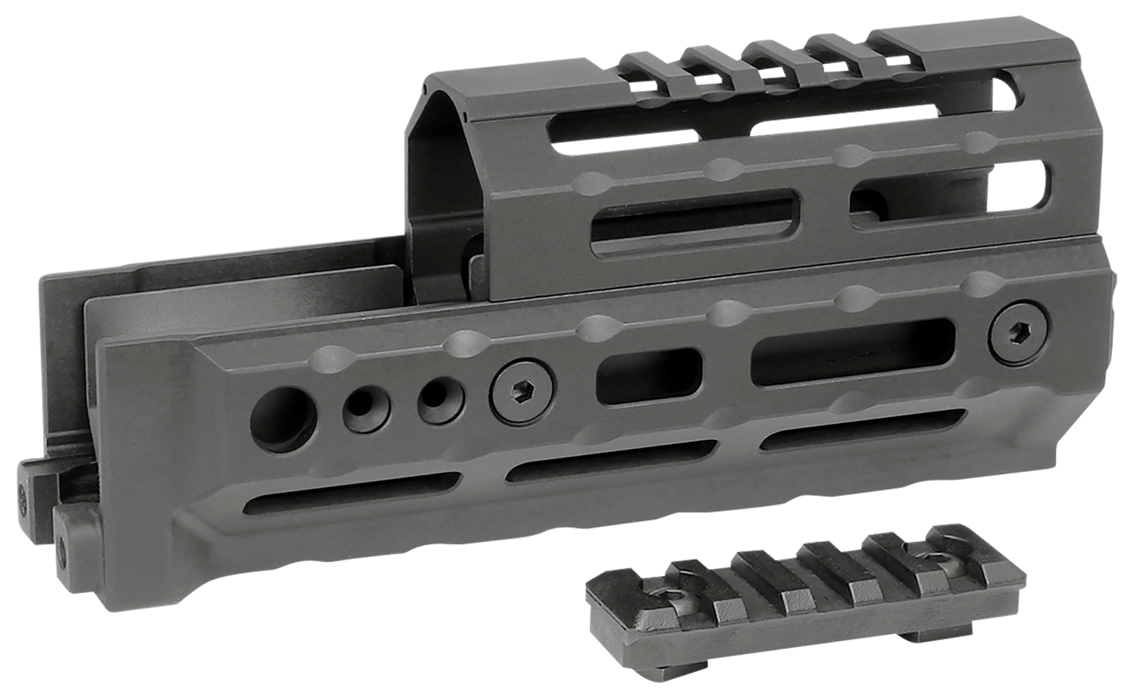 Midwest Industries MIAKALPHA6 Alpha  Drop-in Aluminum Black Hardcoat Anodized 5 Slot Picatinny Rail AK-Platform 6" Long Compatible w/M-LOK