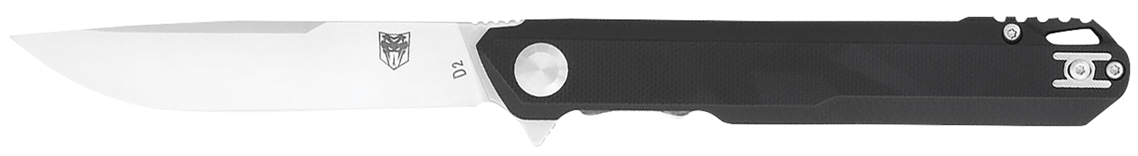 CobraTec Knives CTMONBLK Monarch  3.50" Folding Plain Satin D2 Steel Blade, 4.75" Black G10 Handle