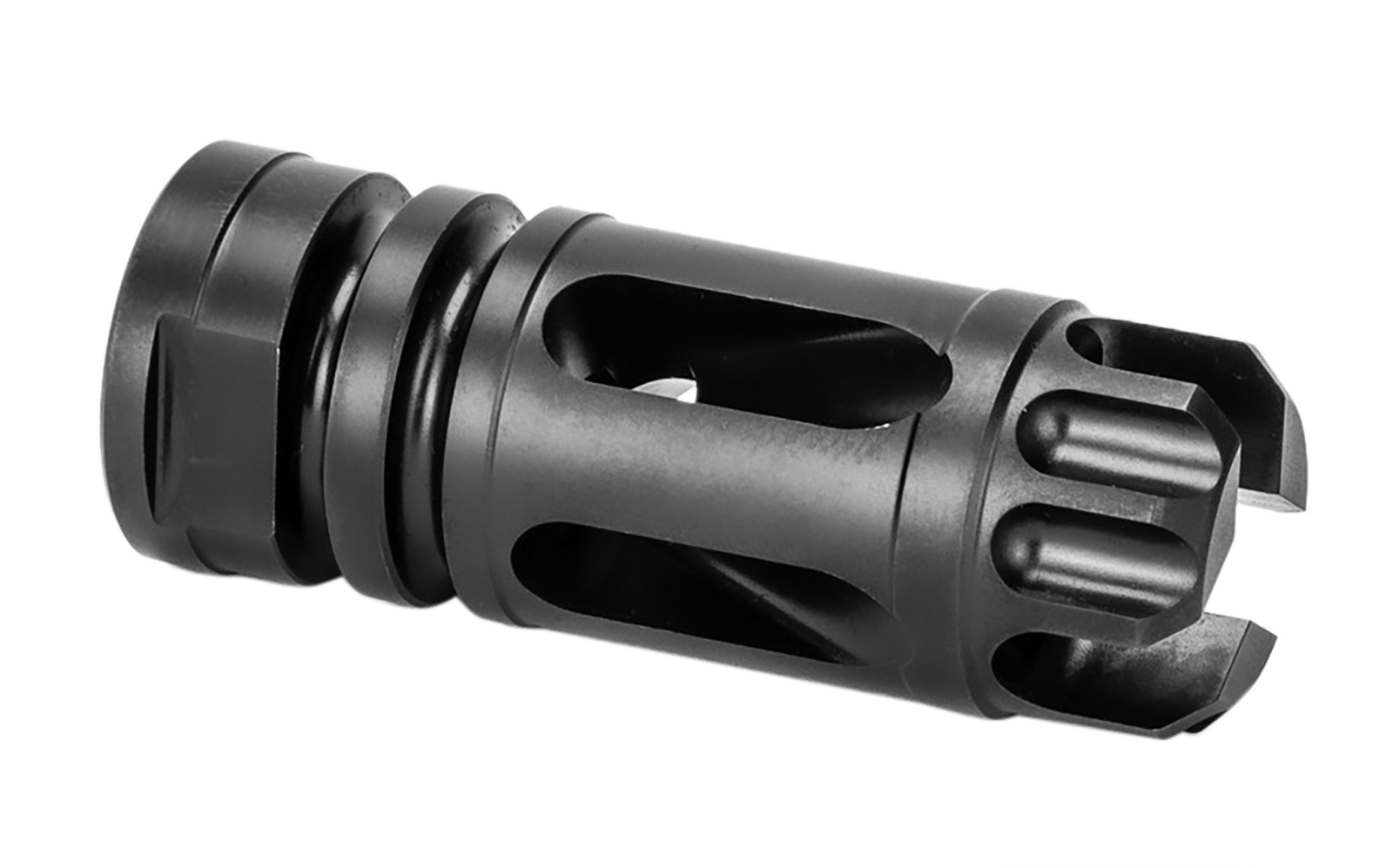 Griffin Armament XHP556FC Gate-LOK Flash Comp Black Nitride 17-4 Stainless Steel with 1/2"-28 tpi Threads, 2.21" OAL & .863" Diameter for 5.56x45mm NATO  M4SD, M4SDK, M4SD2 & 30SD Series Silencers