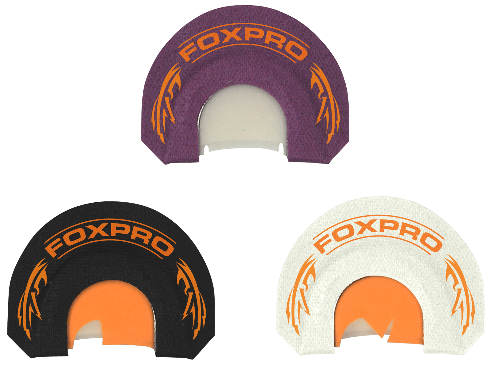 Foxpro HYBRID SPUR COMBO Crooked Spur Hybrid Spur Combo Pack Diaphragm Call Double Reed Turkey Sounds Attracts Turkeys Black/Purple/White 3 Piece
