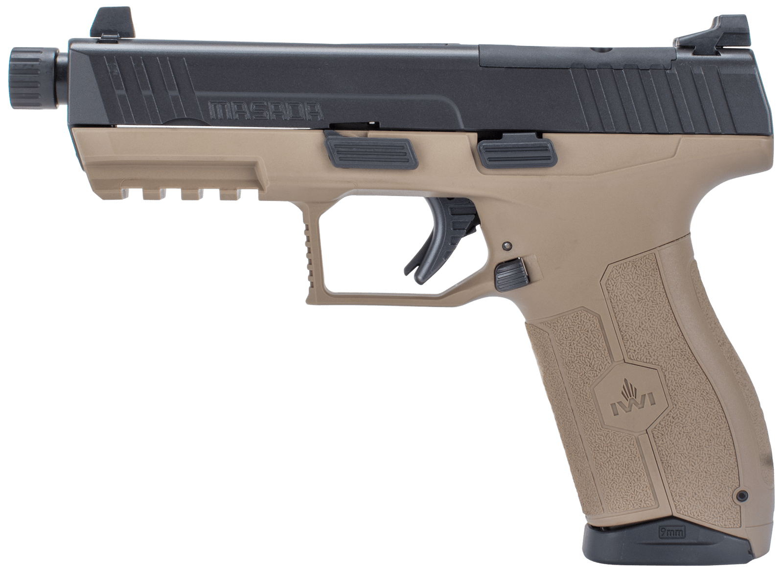 IWI US M9ORP10TFD MASADA  9mm Luger 4.60" TB 10+1 Flat Dark Earth Flat Dark Earth Interchangeable Backstrap Grip