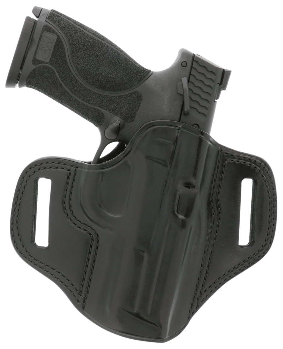 Galco CM224B Combat Master  OWB Black Leather Belt Slide Compatible w/Ruger Security-9/Glock 17/Glock 22 Gen2-5 Belt 1.75" Wide Right Hand
