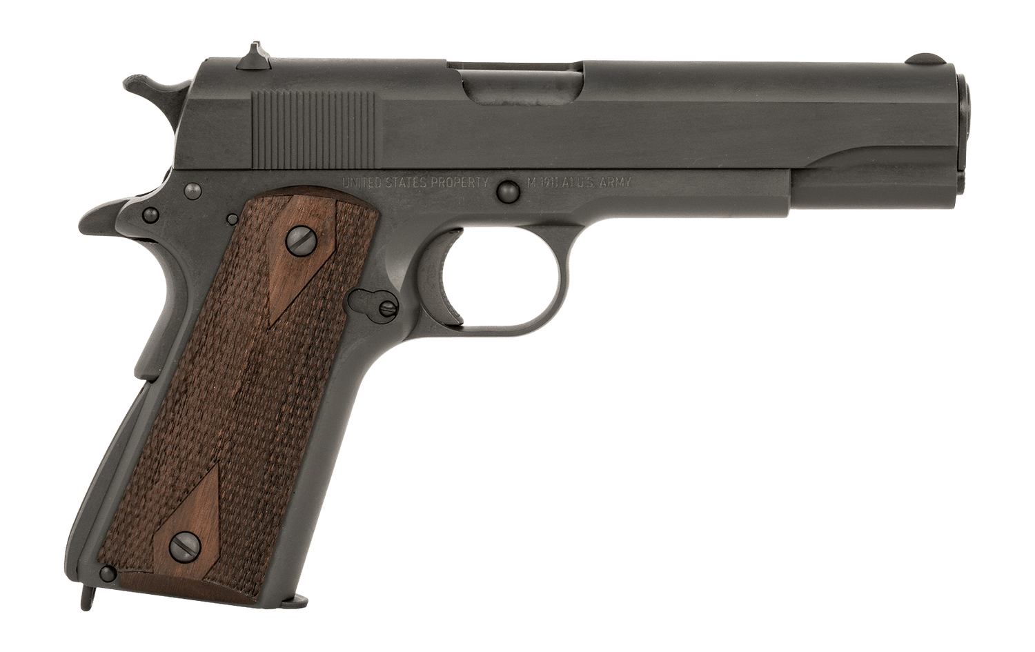 Tisas Arms 10100539 1911 A1 U.S. Army 45 ACP 7+1 5.02" Manganese Phosphate Coated Carbon Steel Serrated Slide & Frame, Walnut Grip