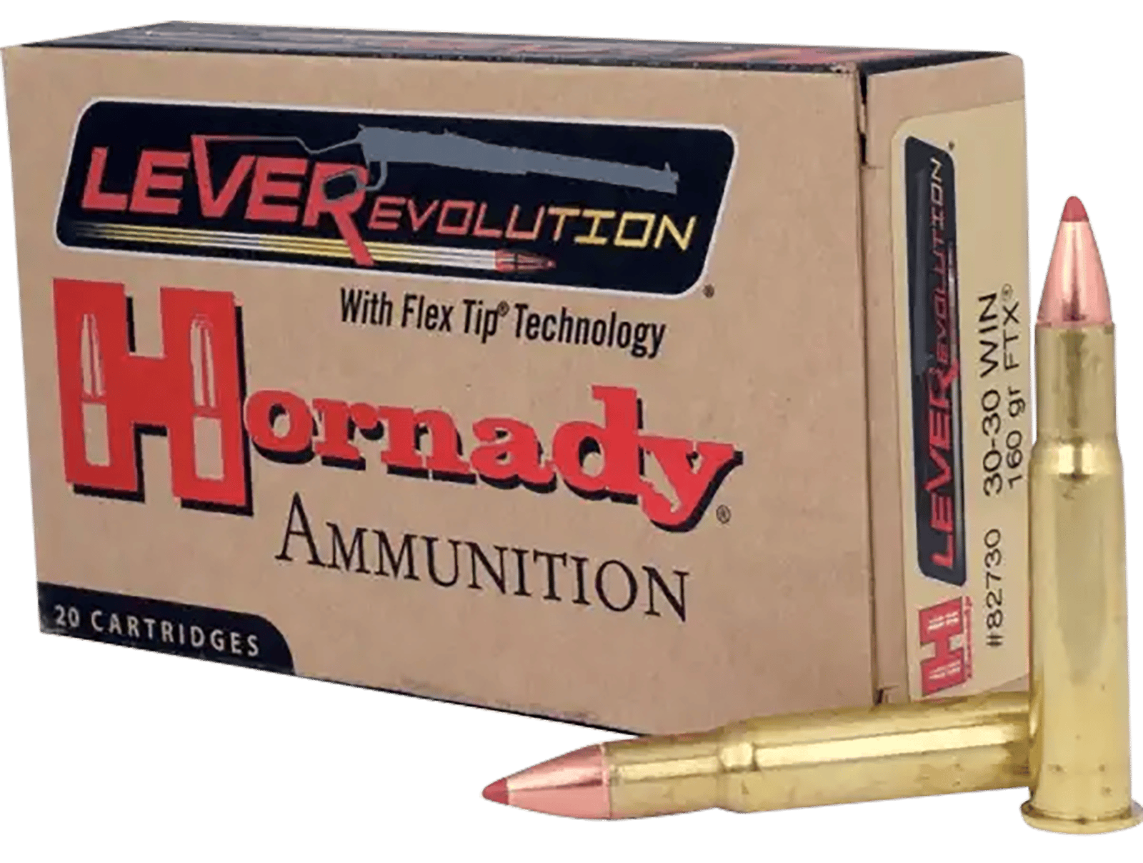 Hornady 82730 LEVERevolution  30-30Win 160gr Flex Tip eXpanding 20 Per Box/10 Case