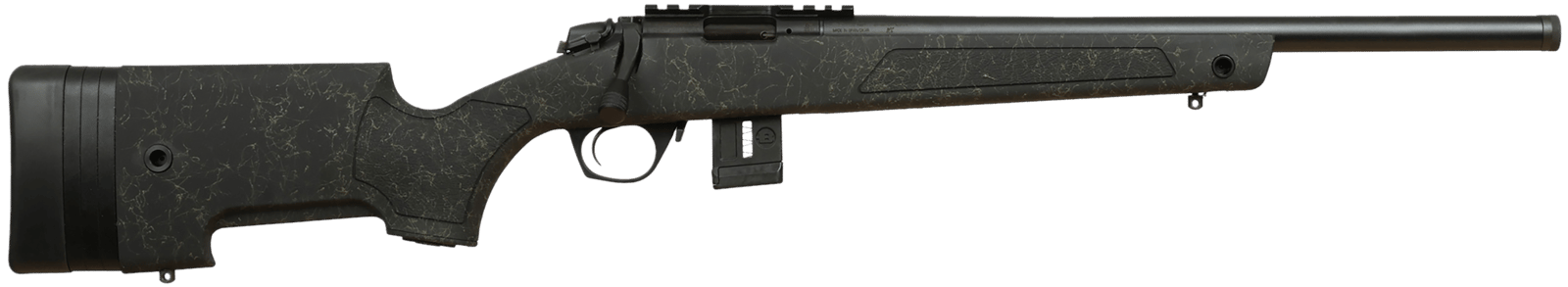 Bergara Rifles BMR007 BMR-X  22 LR 10+1 18" Blued Heavy Threaded Barrel, Blued Picatinny Rail Receiver, Adj LOP Green w/Black Webbing Synthetic Stock