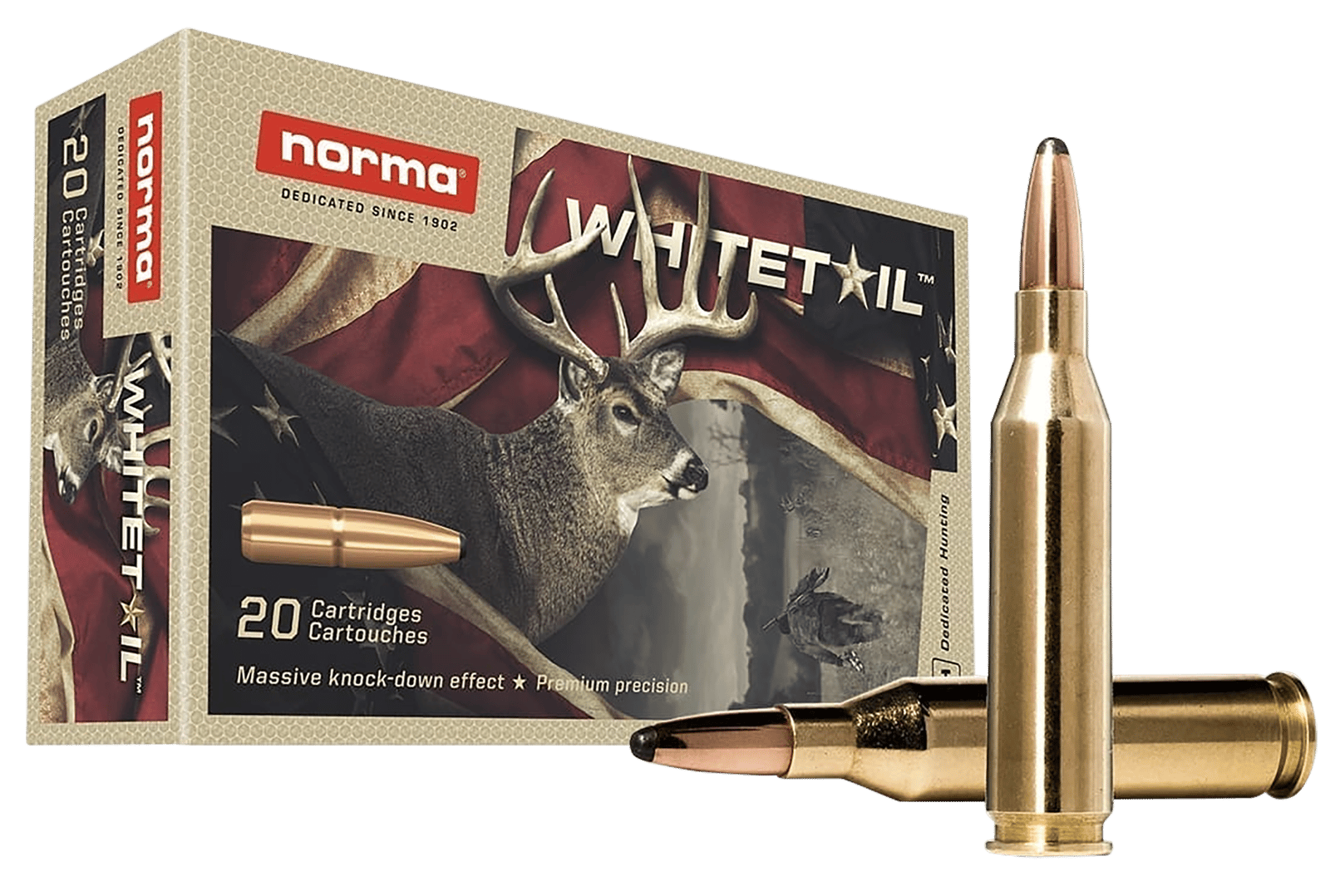Norma Ammunition 20160462 Dedicated Hunting Whitetail 243Win 100gr Pointed Soft Point 20 Per Box/10 Case