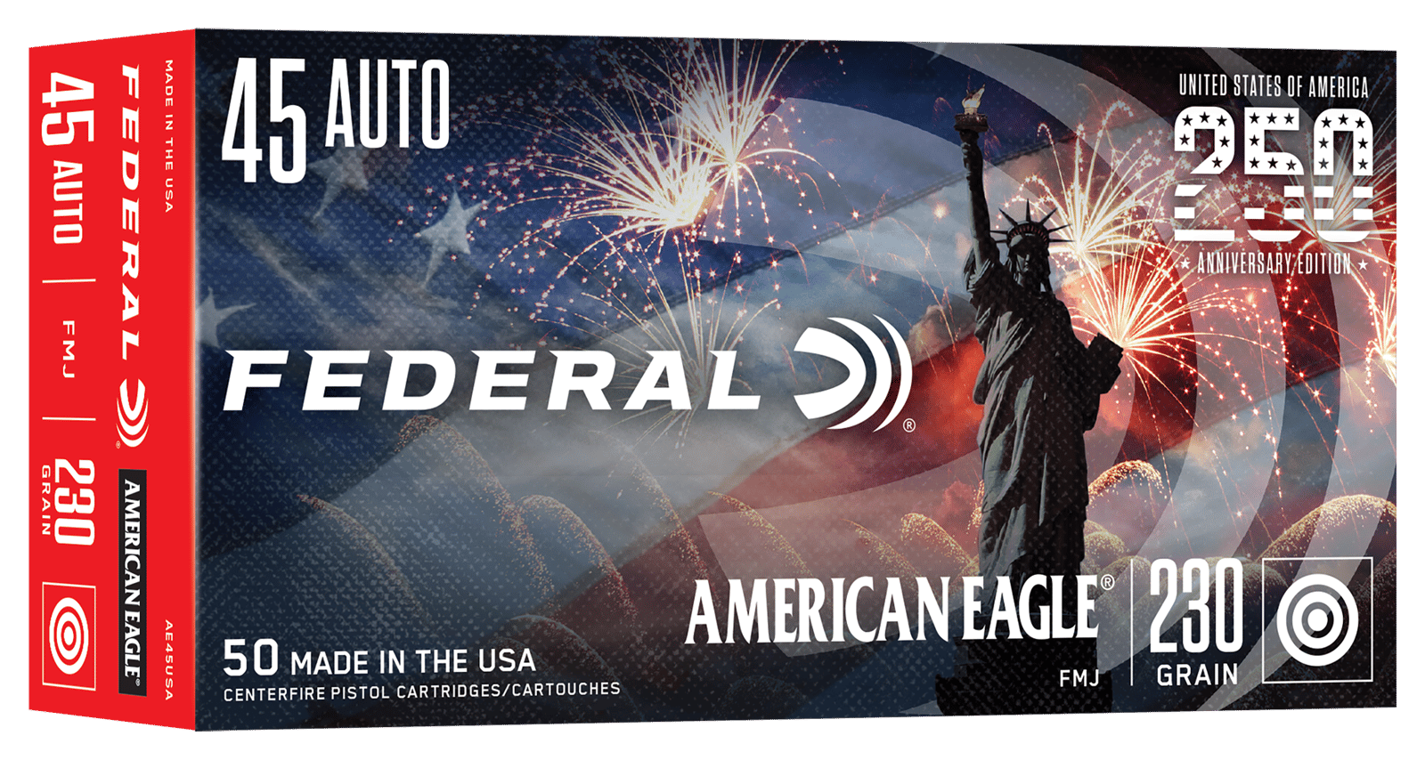 Federal AE45USA American Eagle  45ACP 230gr Full Metal Jacket 50/Box