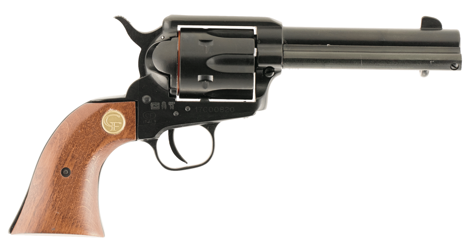 Chiappa Firearms 340053 SAA 1873  Medium Frame 22 LR 6 Shot, 4.75" Blued Steel Barrel, Blued Steel Frame, Blued Cylinder, Wood Grip, Exposed Hammer