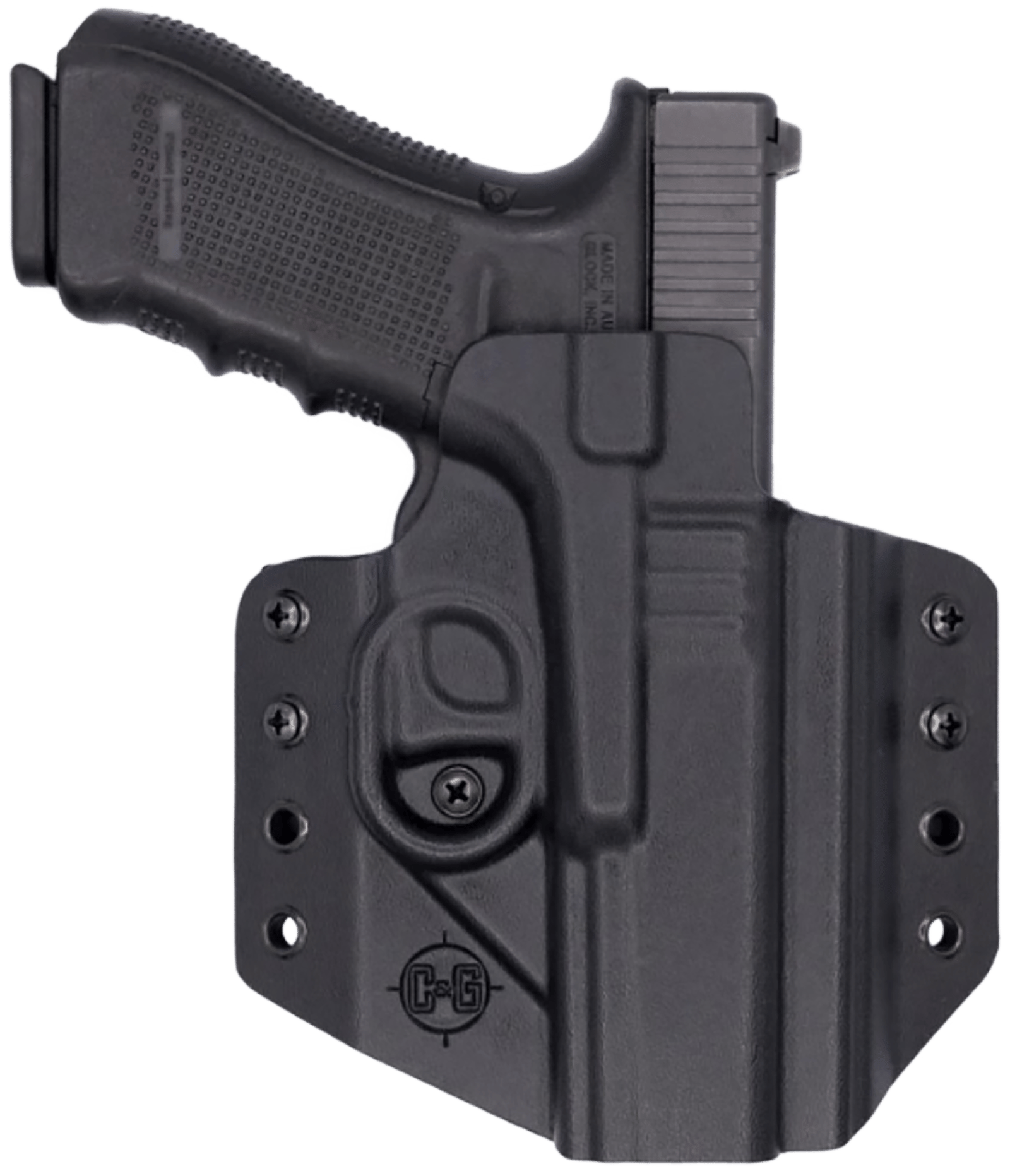 C&G Holsters 0000100 Covert  OWB Black Kydex Belt Loop Glock 17/22/47