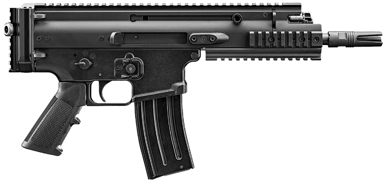 FN 38101240 SCAR 15P 5.56x45mm 30+1 7.50" Black Chrome Lined Steel Barrel, Black Anodized Aluminum Picatinny Rail Receiver, Black Polymer Grip, Ambidextrous