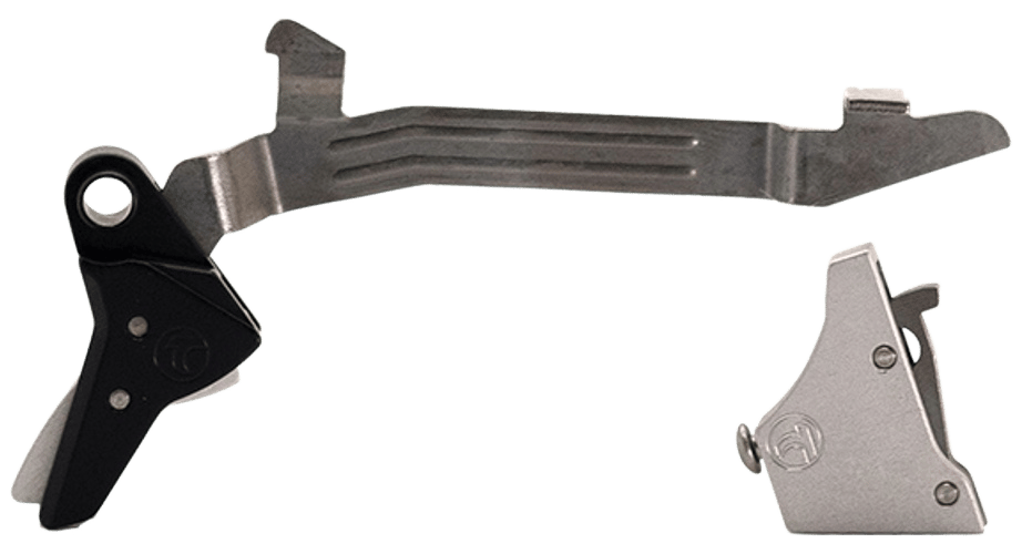 Timney Triggers ALPHAGLOCK34SILVR Alpha Competition 9mm Luger/40 S&W, Silver Straight Trigger, Compatible w/Glock Gen3-4