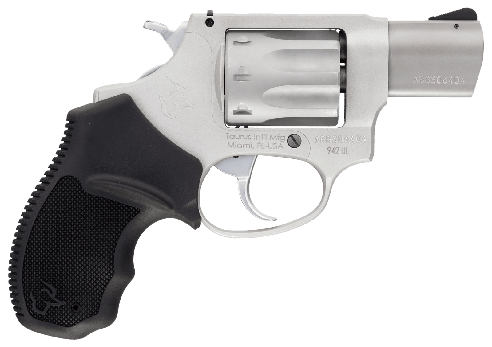 Taurus 2942039UL 942 Ultra-Lite 22 LR 8rd 3" Matte Stainless Finish Barrel, Matte Stainless Finish Cylinder, Stainless Anodized Finish Aluminum Frame & Finger Grooved Black Polymer Grip