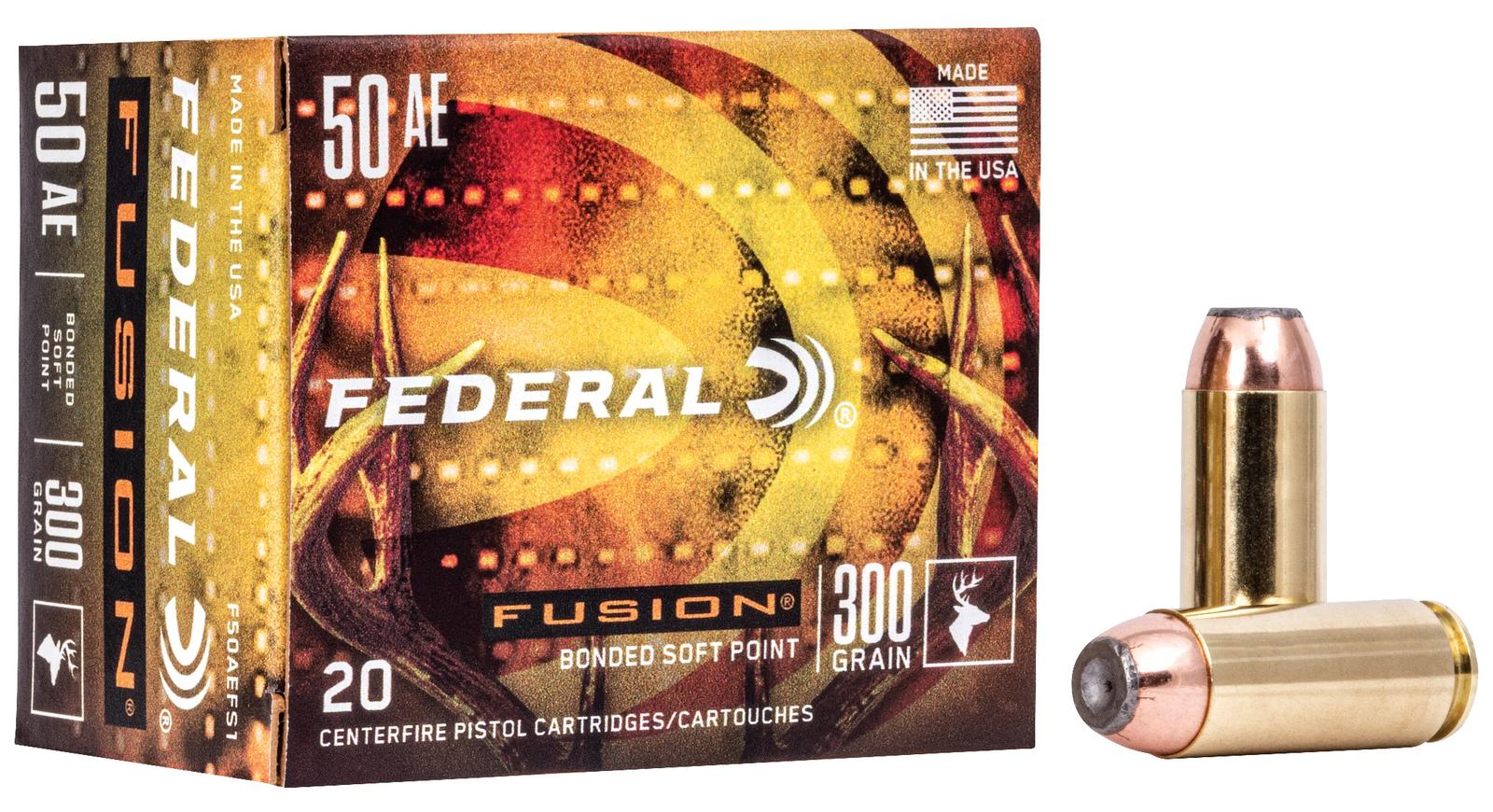 Federal F50AEFS1 Fusion Handgun 50AE 300gr Fusion Soft Point 20 Per Box/10 Case