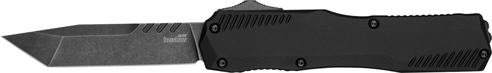 Kershaw 9000T Livewire  Automatic 3.30" OTF Tanto Plain Black DLC CPM MagnaCut Steel Blade, Black Anodized Aluminum Handle, Includes Pocket Clip