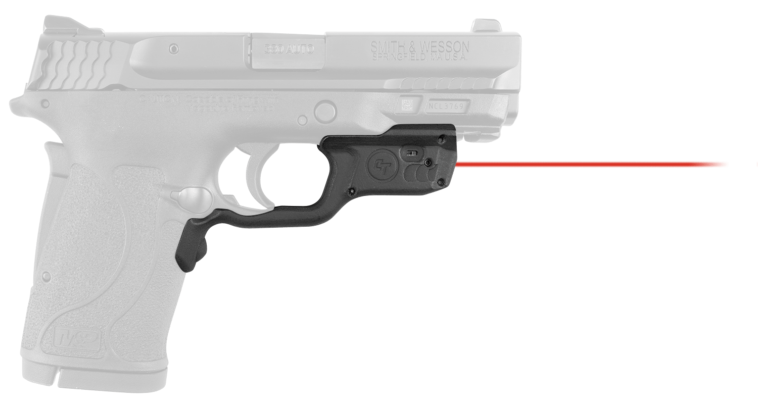 Crimson Trace 0198701 Laserguard  Fits S&W M&P 22/380EZ Shield/9EZ Shield, Red Laser Black Polymer