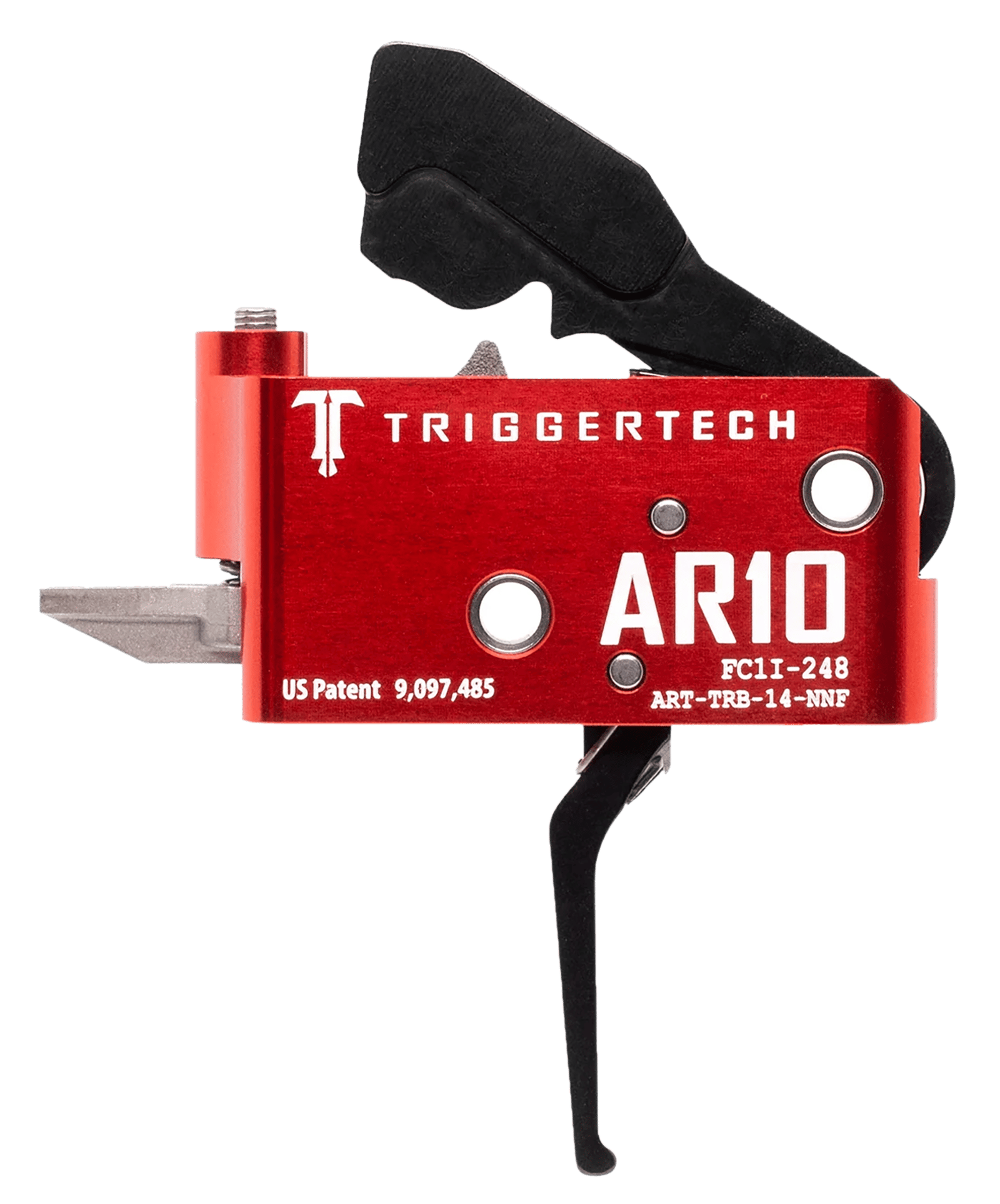 TriggerTech ARTTRB14NNF Diamond  Black/Red Straight Fits AR-10