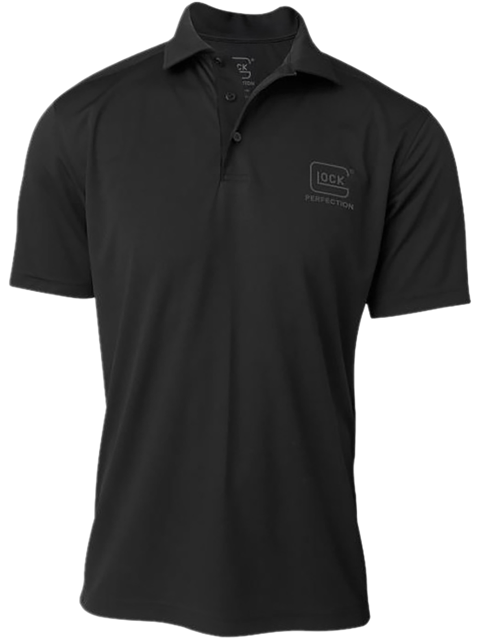 Glock AP96211 Glock Perfection Polo  Black Polyester Mesh Short Sleeve Small