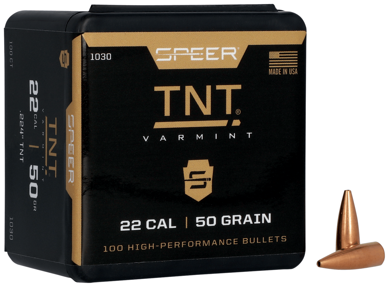 Speer 1030 TNT  22Cal 50gr Jacketed Hollow Point 100 Per Box/5 Case