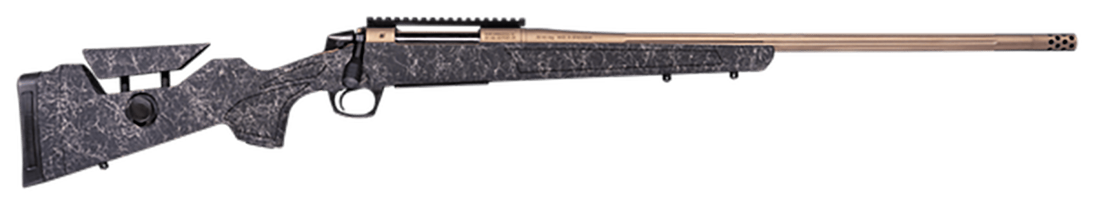 CVA CR3969F Cascade Long Range Hunter Full Size 7mm PRC 24" Smoked Bronze Cerakote Steel Threaded Barrel, Black w/Smoked Bronze Web Synthetic Stock