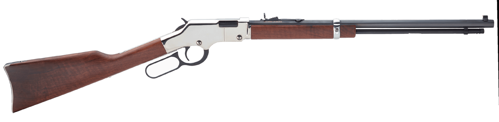 Henry H004SV Golden Boy Silver 17 HMR Caliber with 11+1 Capacity, 20" Blued Barrel, Nickel-Plated Metal Finish & American Walnut Stock Right Hand (Full Size)
