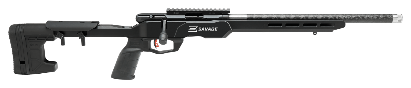 Savage Arms 70256 B Series Precision Lite Full Size 22 LR 10+1 18" Carbon Fiber Heavy Barrel, Black Picatinny Rail Carbon Steel Receiver, Black MDT Chassis Synthetic Stock, Black Polymer Grip, Right H