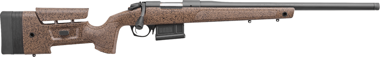 Bergara Rifles B14S354C B-14 HMR 22-250 Rem 5+1 24" Graphite Black Cerakote Barrel, Black Speckled Brown Molded w/Mini-Chassis, Adjustable LOP & Cheek Piece Stock, Right Hand
