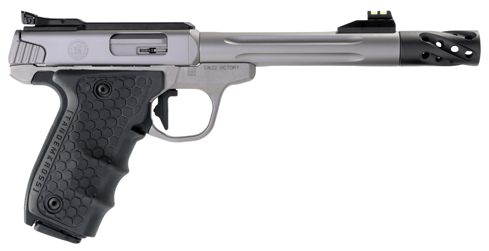 Smith & Wesson 12078 Performance Center Victory Target 22 LR 6" MB 10+1 Stainless Steel Tandemkross Black HiveGrip with Integrated Target Thumb Rest Grip