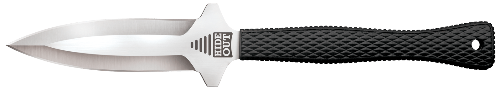 Cold Steel CS49NDE Hide Out  3" Fixed Plain Satin Polished Japanese AUS-8A SS Blade/ Black Contoured & Checkered Kray-Ex Handle