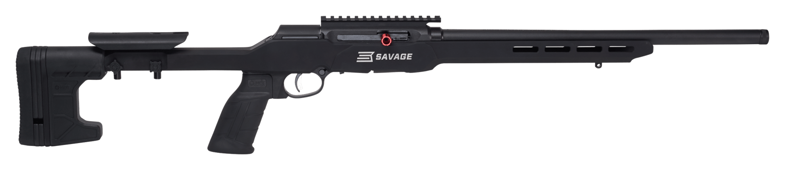 Savage Arms 47248 A22 Precision Full Size 22 LR 10+1 18" Matte Black Heavy Threaded Barrel, Matte Black Picatinny Rail Carbon Steel Receiver, Matte Black MDT ACC Aluminum Chassis, Black Polymer Grip,