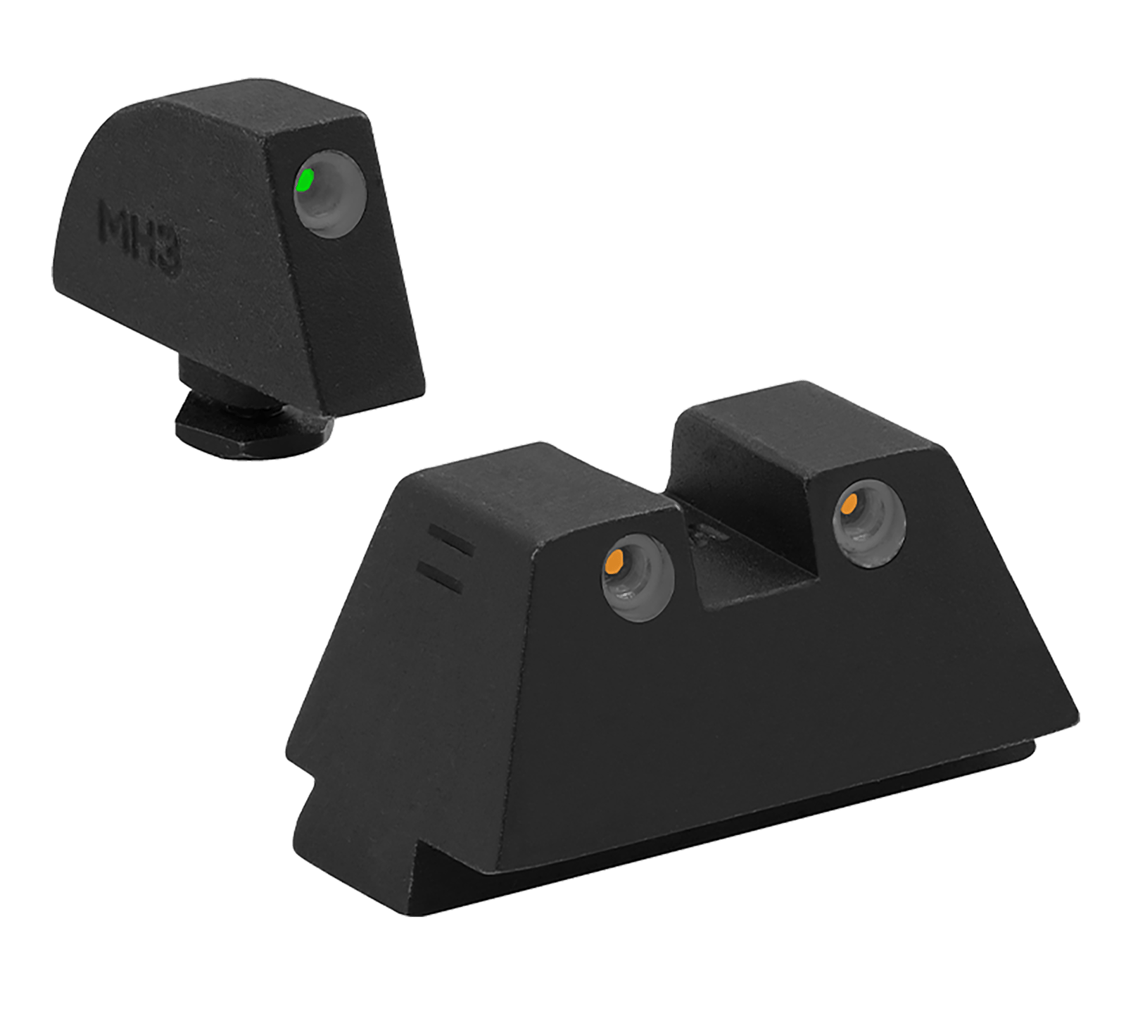 Meprolight USA 102243391 Tru-Dot  Green Tritium White Outline Front Sight-Orange Tritium White Outline Rear Sight Glock 17/17L/19/22/23