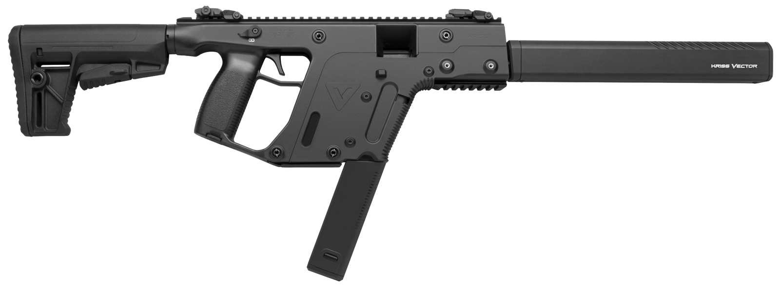 Kriss USA KV45CBL20 Vector CRB Gen2 45 ACP 30+1 16" Black Chrome Moly Barrel, Black Polymer Receiver, Black Synthetic 6 Position Collapsible Stock, Black Polymer Grip, Glock Compatible