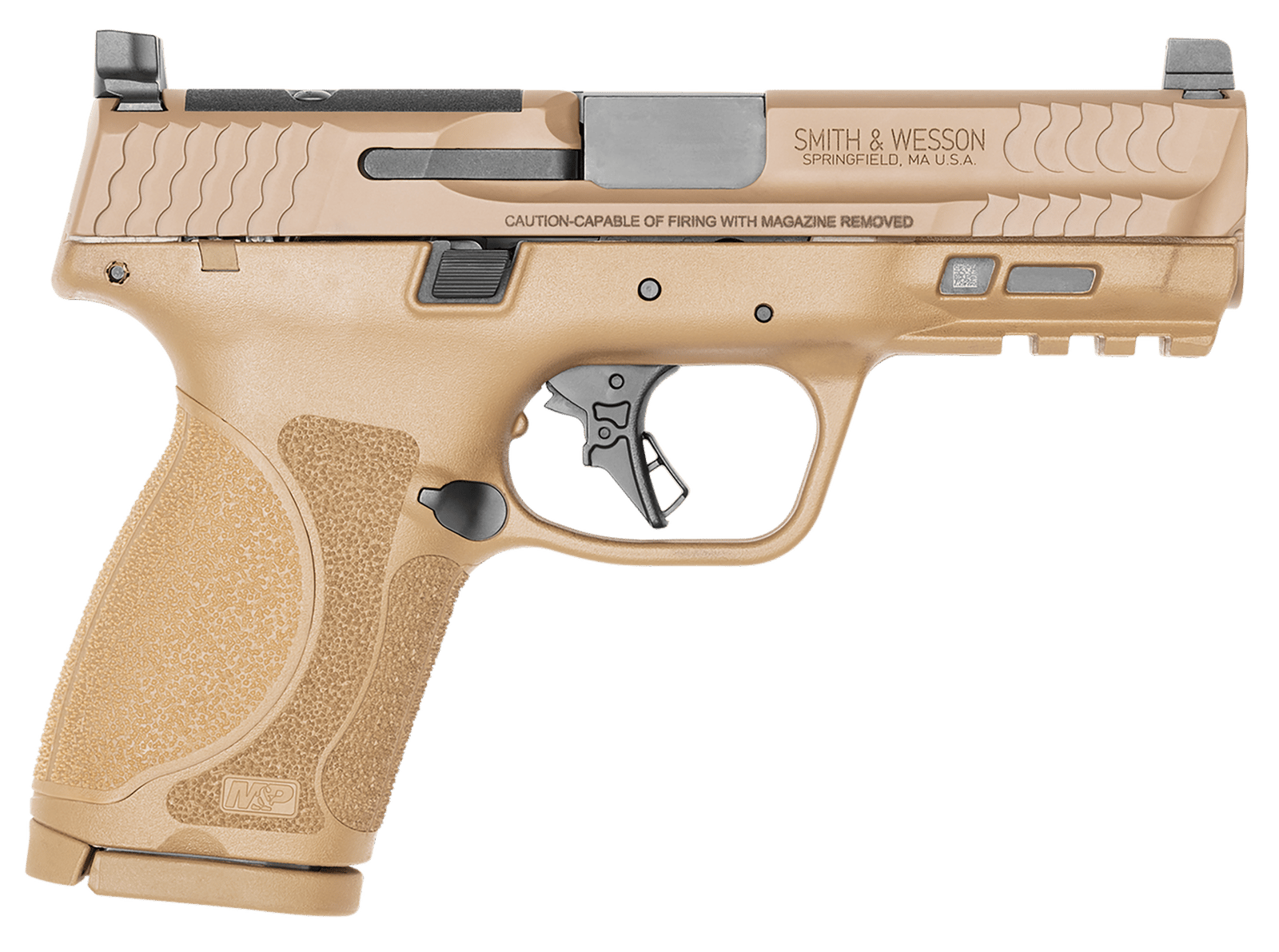 Smith & Wesson 13572 M&P M2.0  Compact 9mm Luger 15+1, 4" Stainless Steel Barrel & Optic Cut/Serrated Stainless Steel Slide, Flat Dark Earth Polymer Frame w/Picatinny Rail