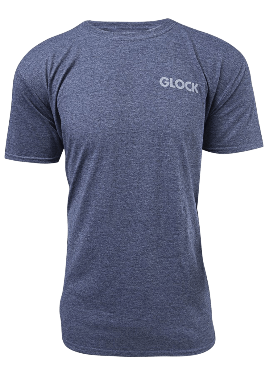 Glock AA75159 Pistol Flag  Heather Navy Cotton/Polyester Short Sleeve 2XL Semi-Fitted