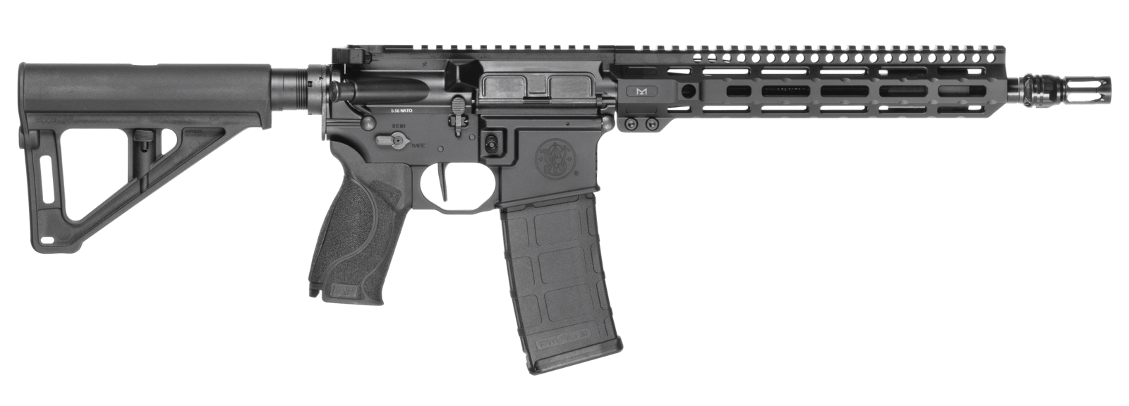 Smith & Wesson 14603 M&P 15 Axe Pistol 5.56 NATO 30+1 11.50" Black Armornite Threaded Barrel, Black Hardcoat Anodize Aluminum Receiver w/Picatinny Rail, M-LOK Handguard, Black Polymer Magpul BTR Brace