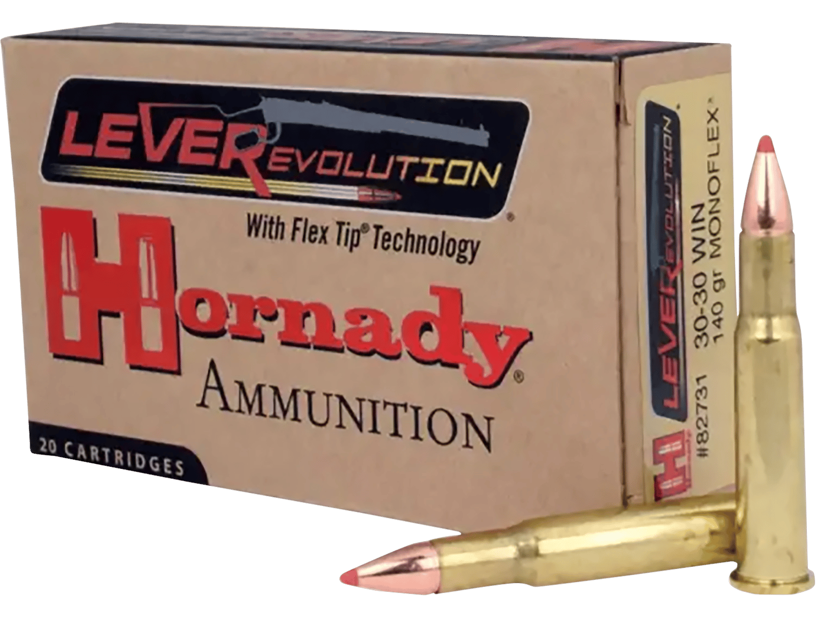 Hornady 82731 LEVERevolution  30-30Win 140gr MonoFlex 20 Per Box/10 Case