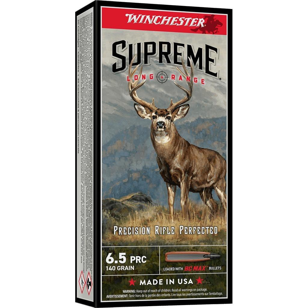 Winchester Supreme Long Range Rifle Ammunition 6.5 PRC 140gr PT 2900 fps 20/ct