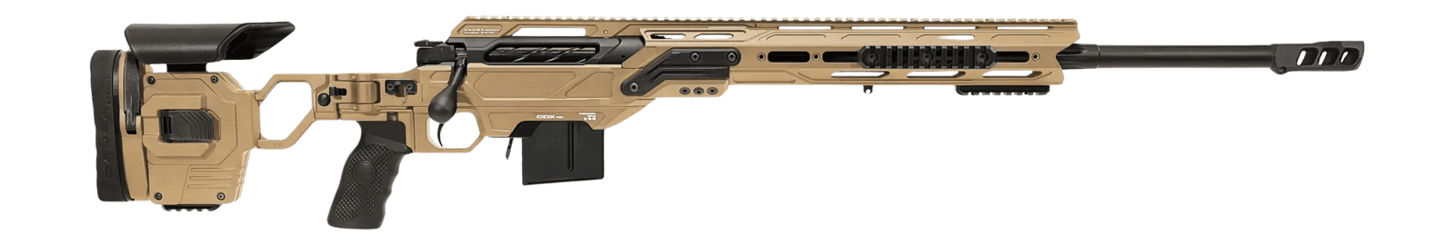 Cadex Inc CDXMCKRKN6524BR20I2B1N CDX-MC Kraken 6.5 Creedmoor 10+1 24" Black DLC Match Grade Threaded Barrel, Hybrid Tan Receiver w/Picatinny Rail, M-LOK Handguard, Hybrid Tan Adjustable Folding Buttst
