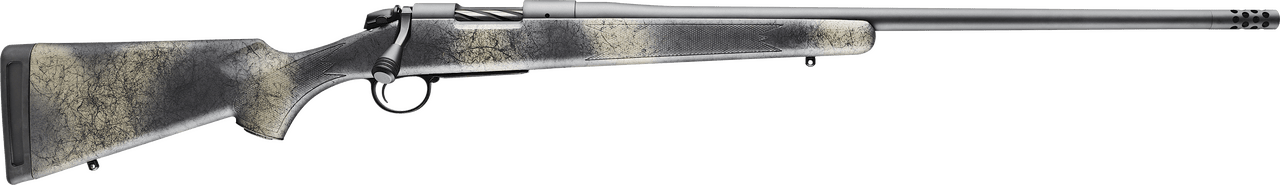 Bergara Rifles B14LM518 B-14 Wilderness Ridge 300 PRC 3+1 24" Threaded, Sniper Gray Cerakote Barrel/Rec, SoftTouch Woodland Camo Synthetic Stock, Omni Muzzle Brake