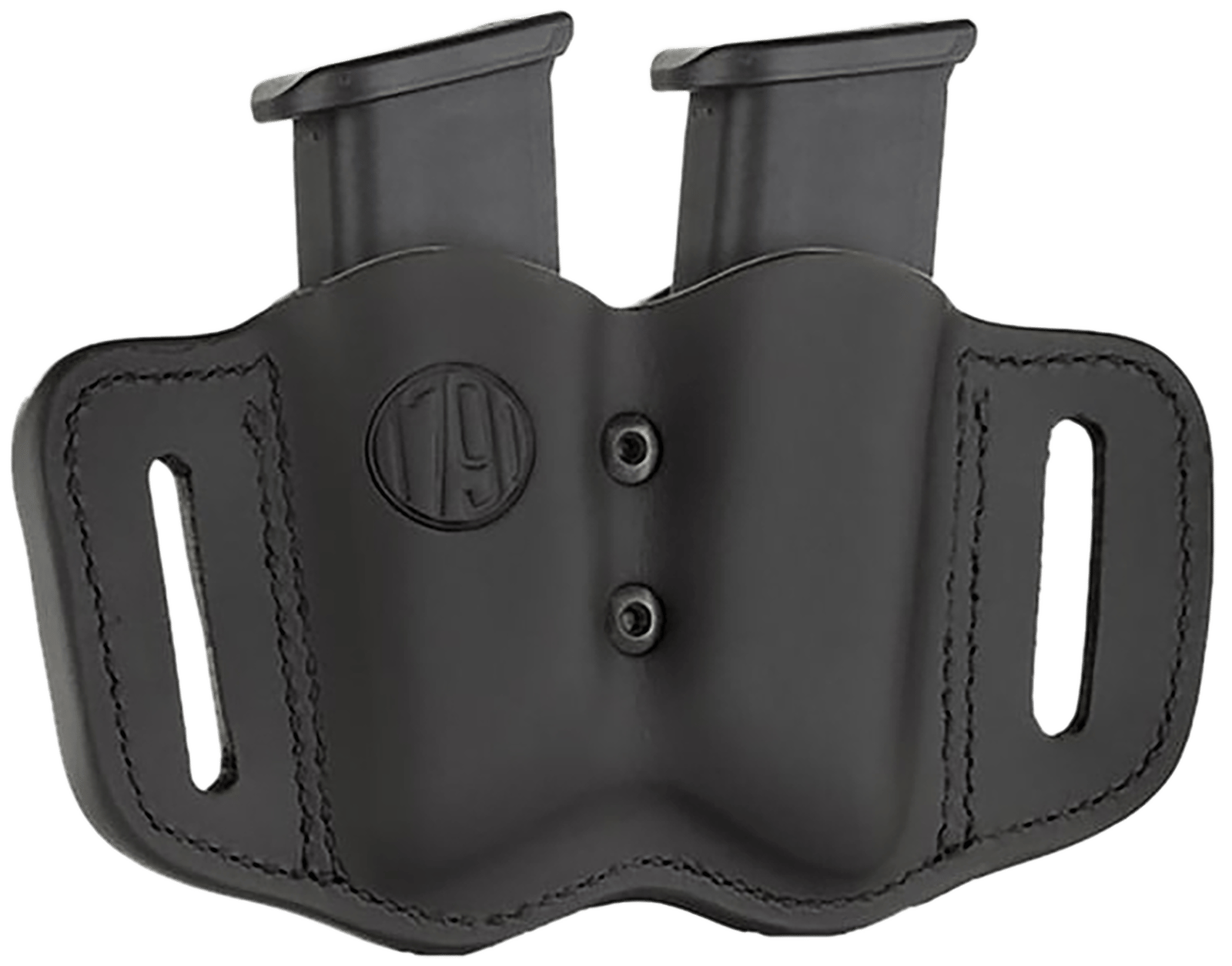 1791 Gunleather MAGF22SBLA MAG-F Double Mag Holster Stealth Black Leather Belt Slide Compatible w/ Double Stack Ambidextrous