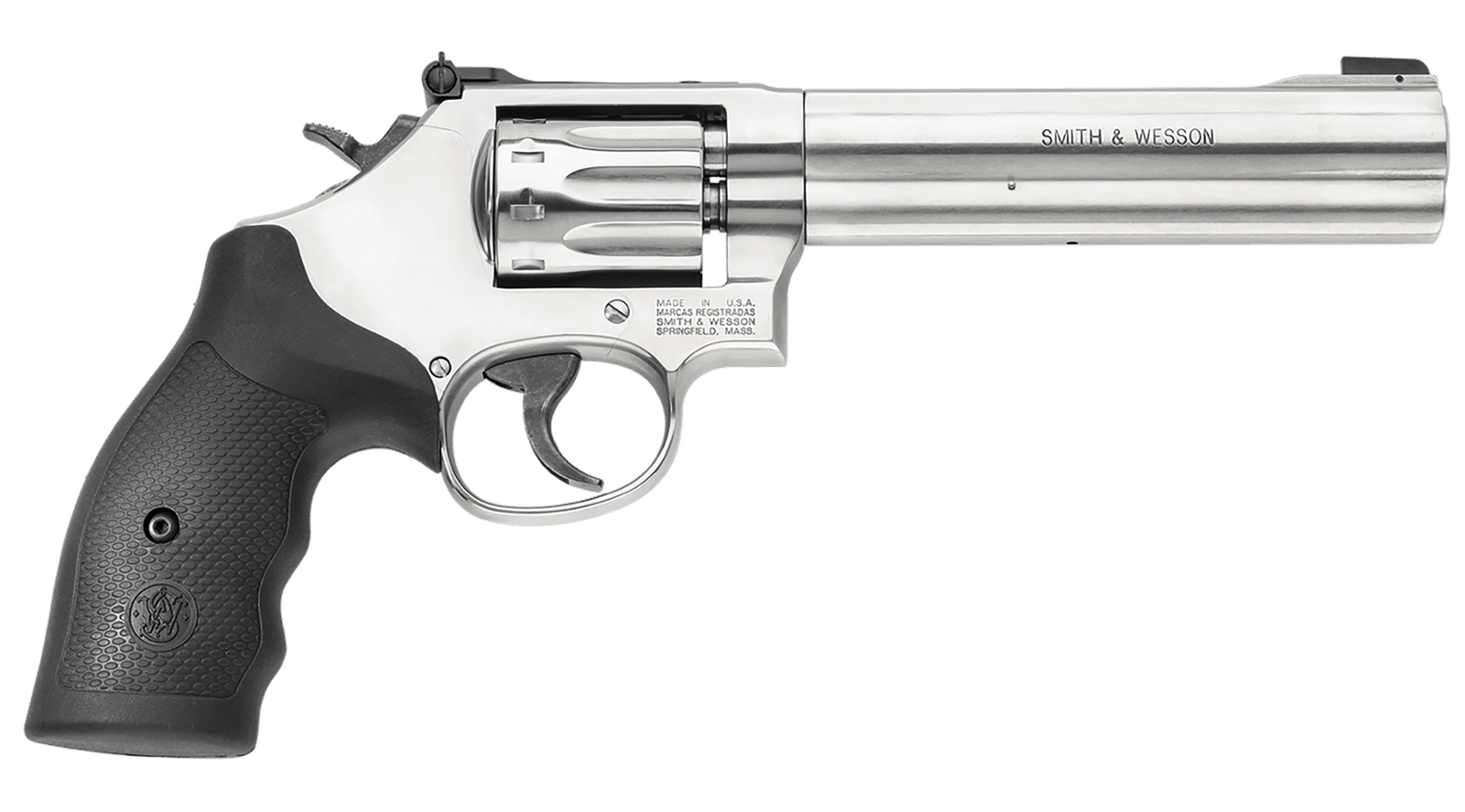 Smith & Wesson 160578 Model 617 *CA Compliant 22 LR Stainless Steel 6" Barrel & 10 Shot Cylinder, Satin Stainless Steel K-Frame, Black Polymer Grip,Internal Lock