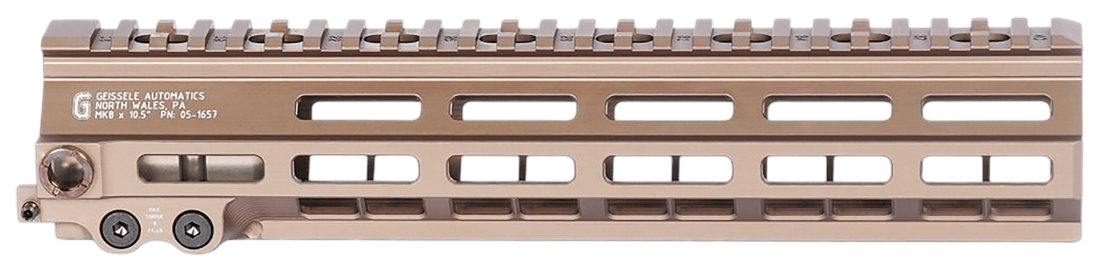 Geissele Automatics 051657S Super Modular Rail MK8 DDC Aluminum 10.50" Long