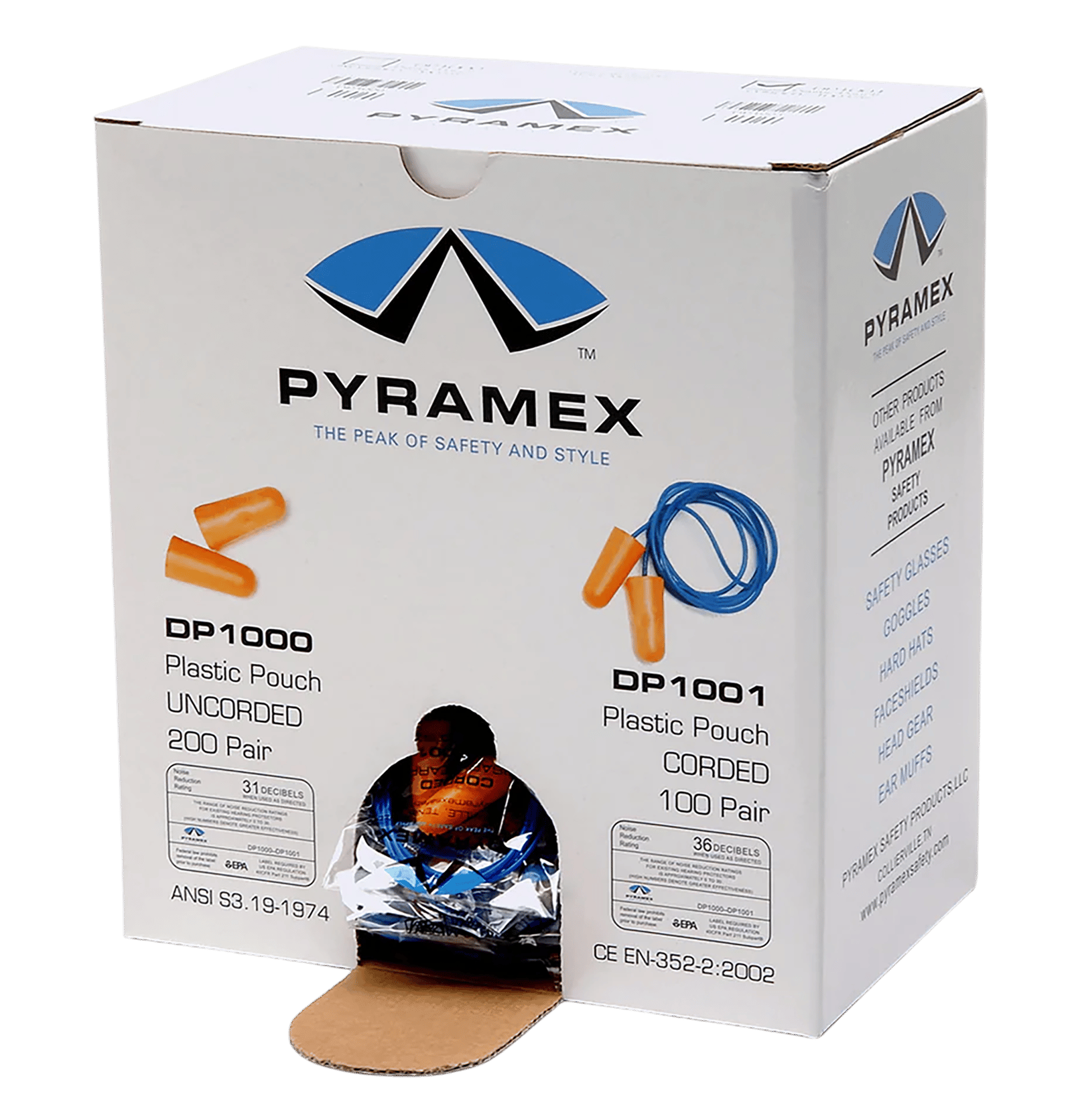 Pyramex DP1000   Foam 32 dB In The Ear Orange 200 Pair