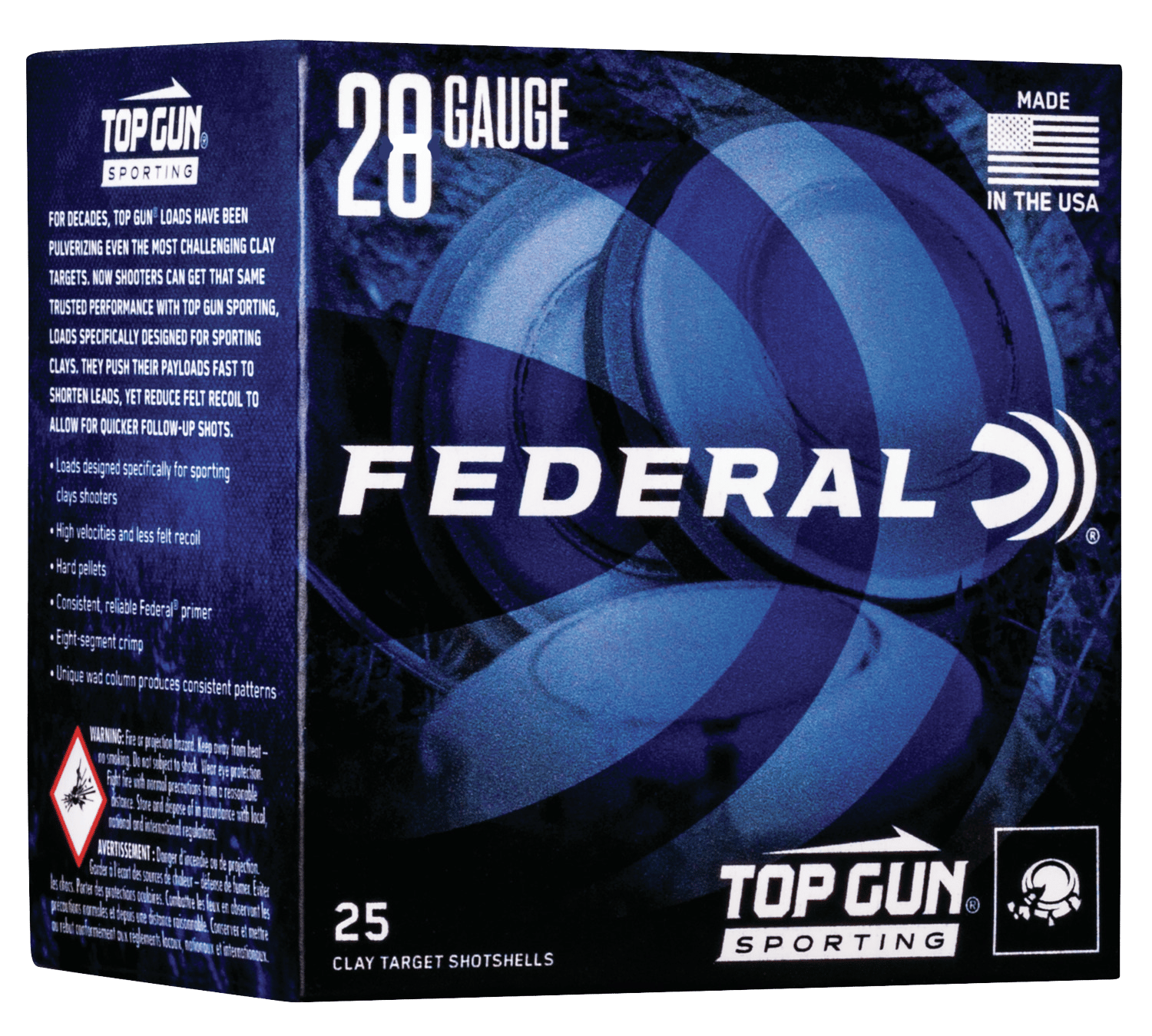 Federal TGS28219 Top Gun  28Gauge 2.75" 3/4oz 9Shot 25 Per Box/10 Case